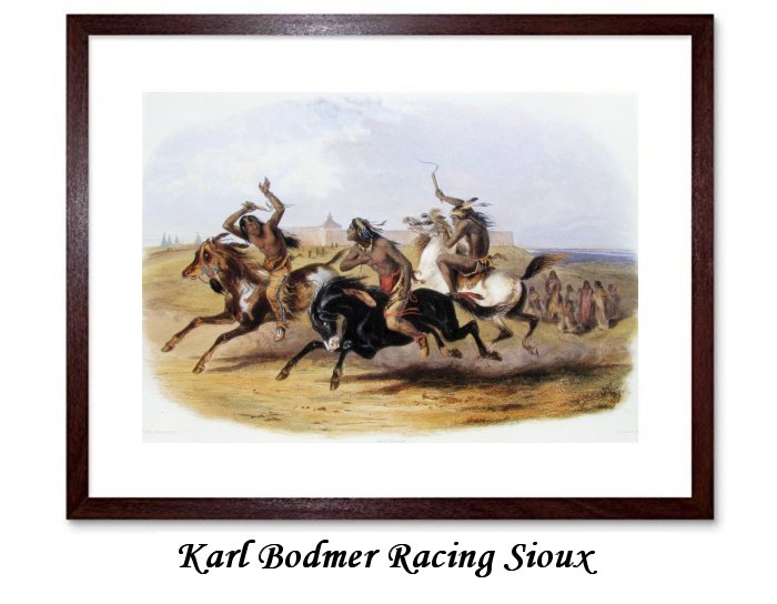 Karl Bodmer Racing Sioux Framed Print